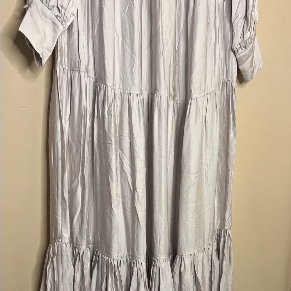 Elegant Long Sleeve Silver Maxi Dress - Picture 3 of 4
